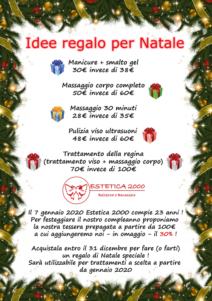 Idee Regali Per Natale 2020.Idee Regalo Per Natale Estetica 2000 Pavia